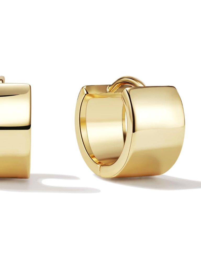 14k Gold Filled Hoop Earrings,925 Sterling Silver Post Huggie Earrings Hoops Ear
